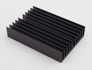 Extruded aluminium heat sink - black dyed anodised finish