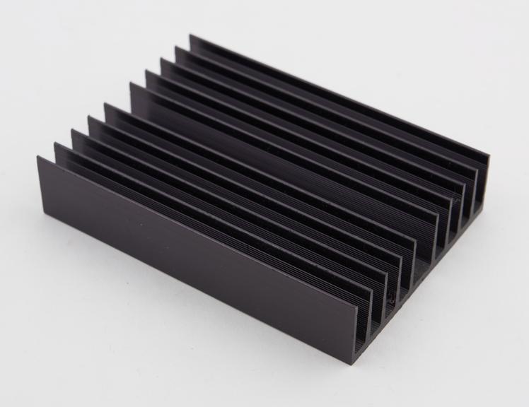 Extruded aluminium heat sink - black dyed anodised finish, c