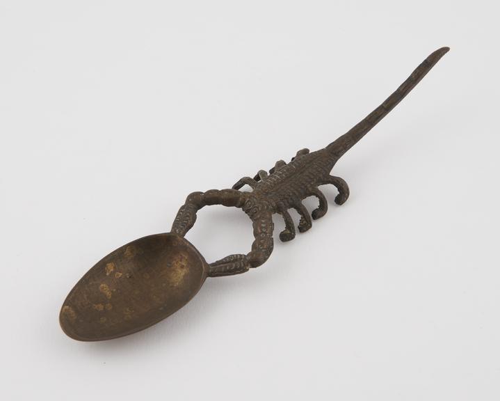 Brass temple lustration spoon, Bengali, 1801-1900