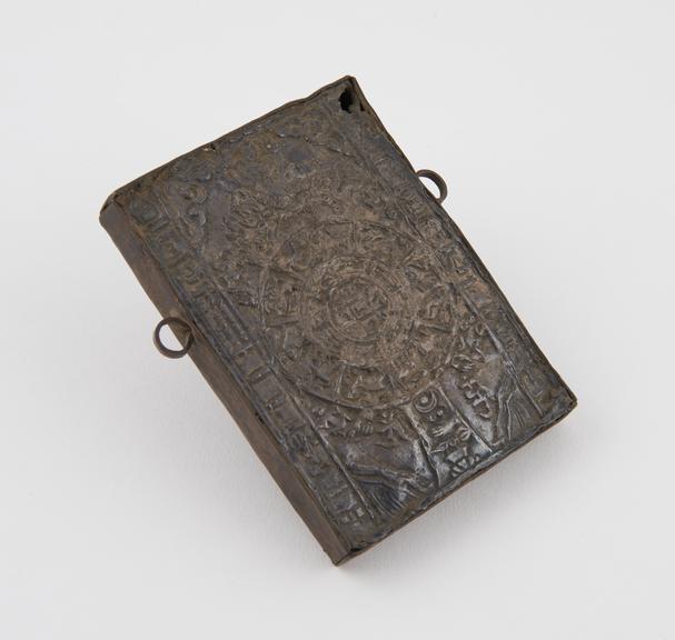 Copper and silver Buddhist amuletic box, Tibetan, 1701-1900