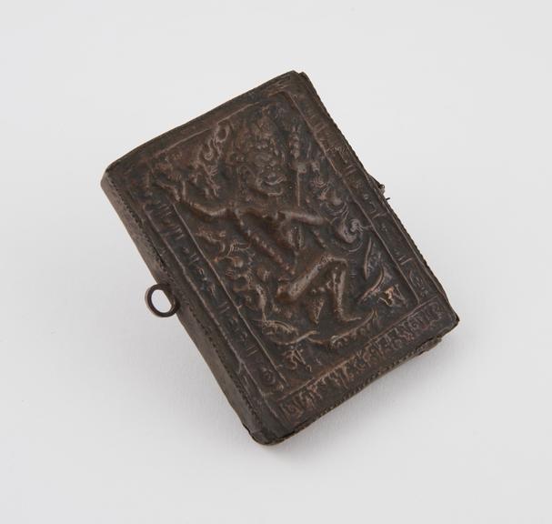 Copper amuletic box, Tibetan, 1701-1900