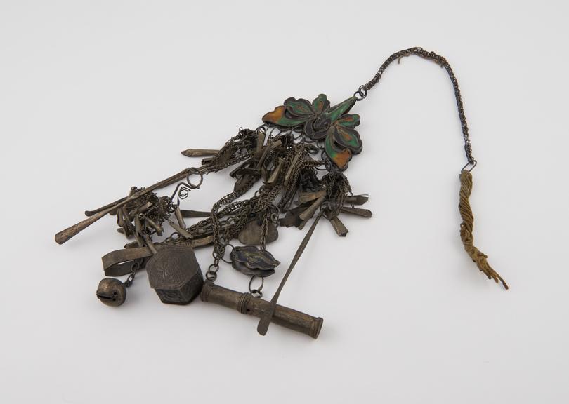 Silver Buddhist chatelaine, Tibetan, 1701-1900