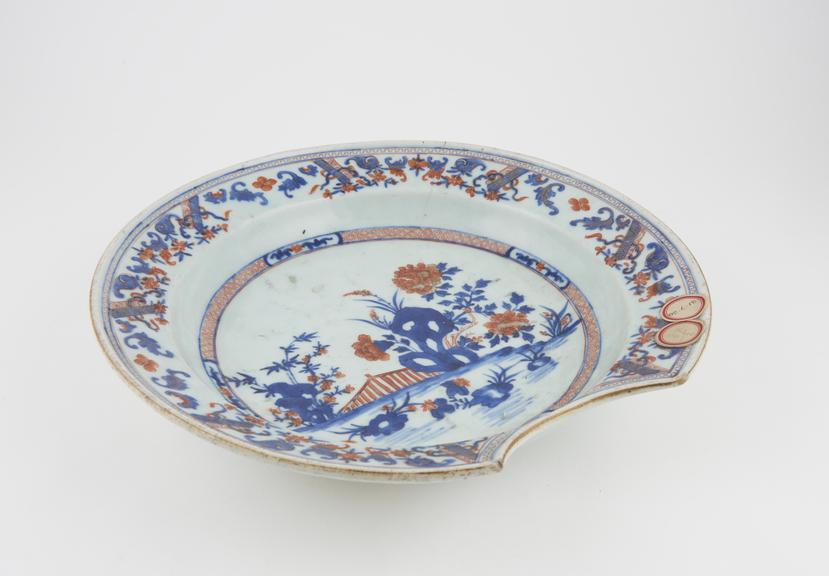 Barber's shaving bowl, porcelain, probably Japanese, 1701-1850