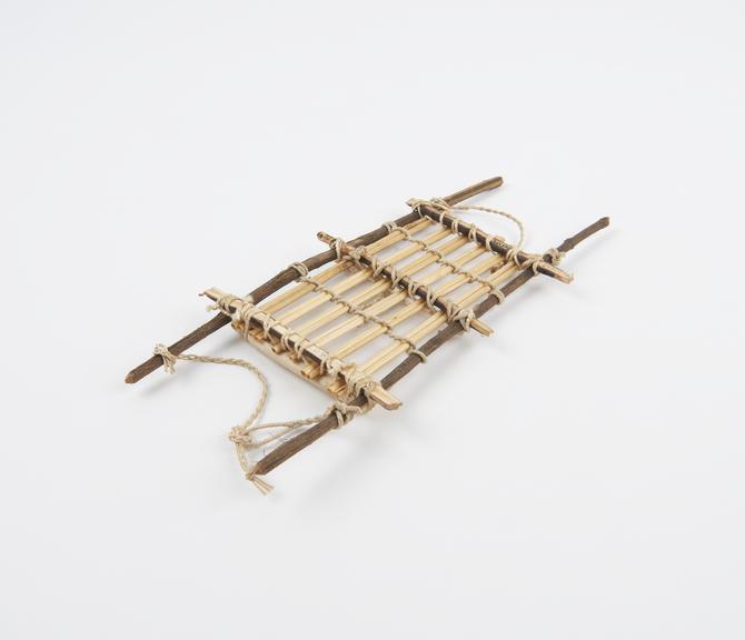 Model stretcher, wood, string and paper, reputedly Japanese