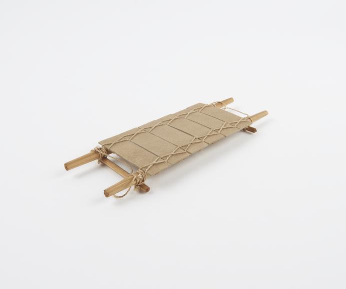 Model stretcher, wood, cardboard and string, reputedly Japanese