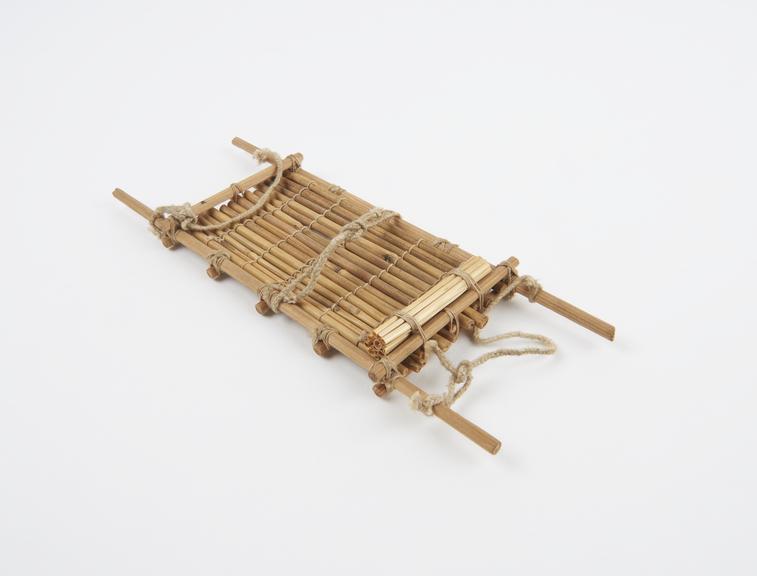 Model stretcher, cane and string, reputedly Japanese, 1900-1918