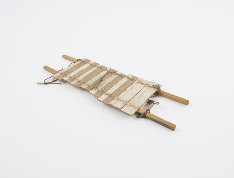 Model stretcher, wood, cardboard and string, reputedly Japanese