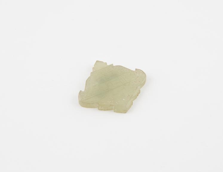 Small jade plaque, incised with lines from the Karan, Persian