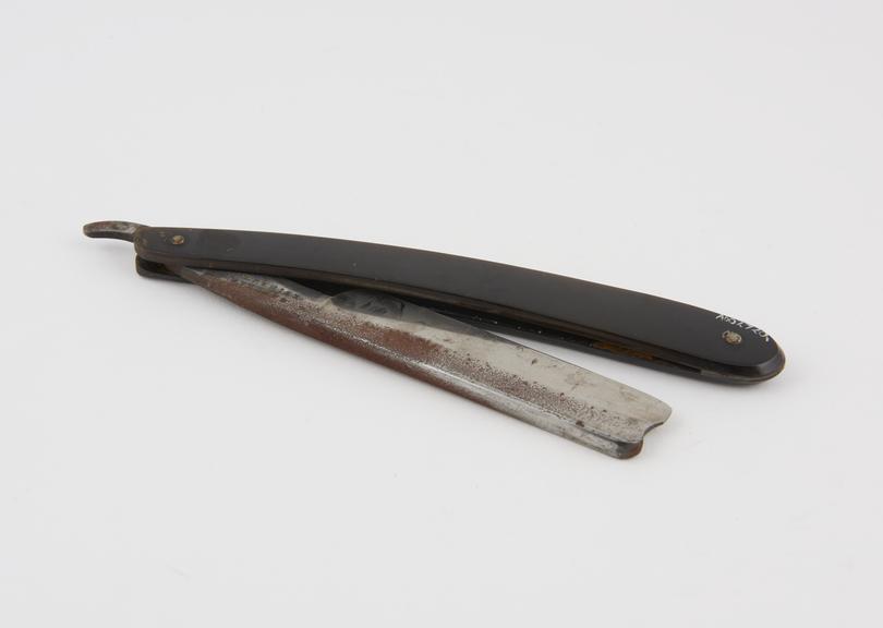 Cut-throat razor, by Gardner of Edinburgh, used by J