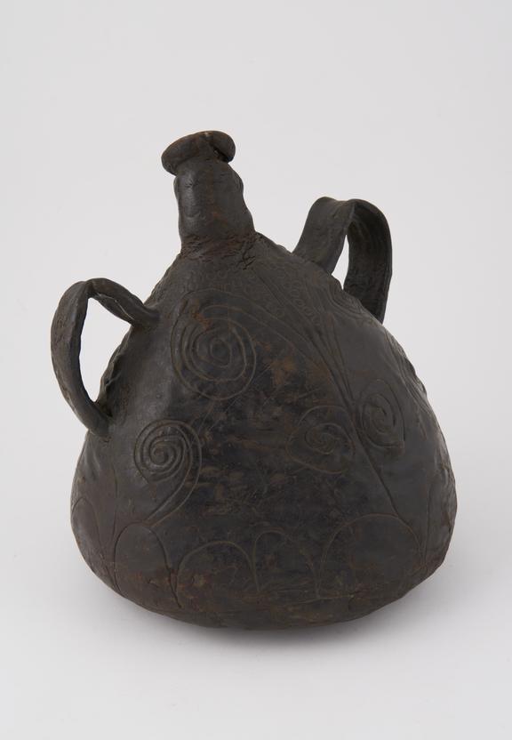 Water bottle, leather, Middle East, 1801-1900