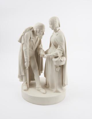 Statue of Florence Nightingale and a wounded soldier, England, 1856-1920