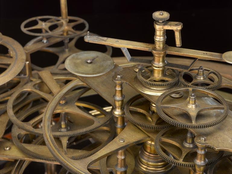 Incomplete mechanical orrery without case or planets