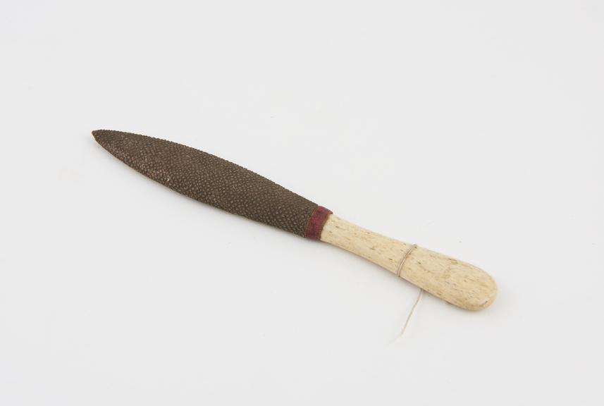 File, leather and ivory, 19th century