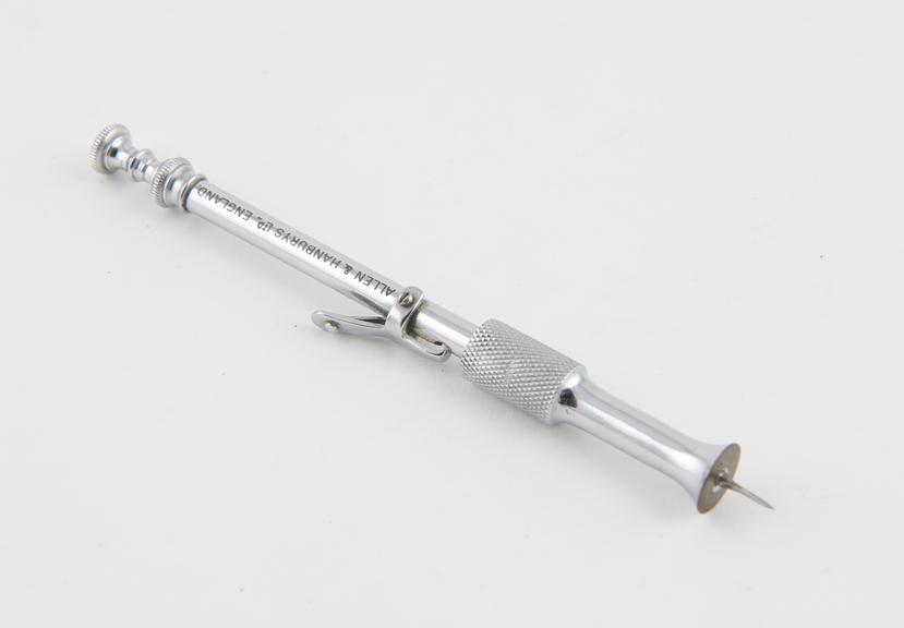 Vaccinator, stainless steel, by Allen and Hanburys of London