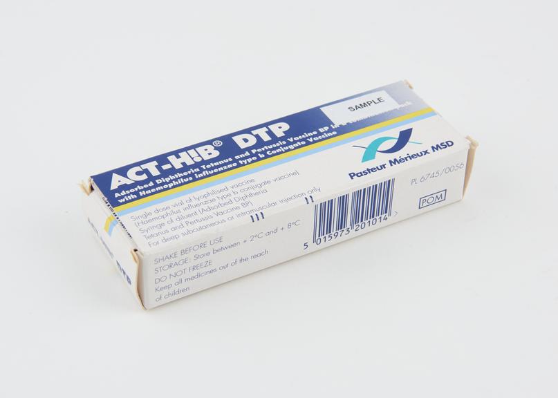 Box containing single dose of ACT-HIB DTP ( Diphtheria Tetanus