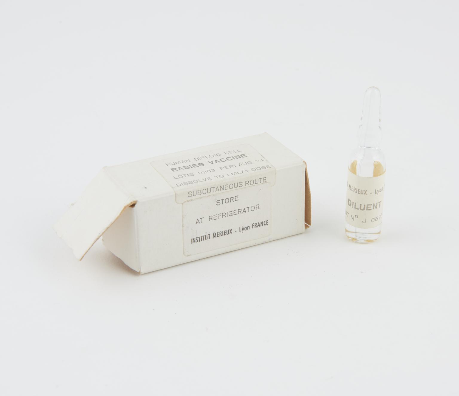 Mus Med Rabies Human rabies vaccine | Science Museum Group Collection