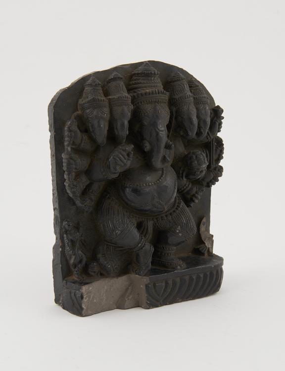 Stone shrine of five-headed Ganesh, South India, 1801-1900