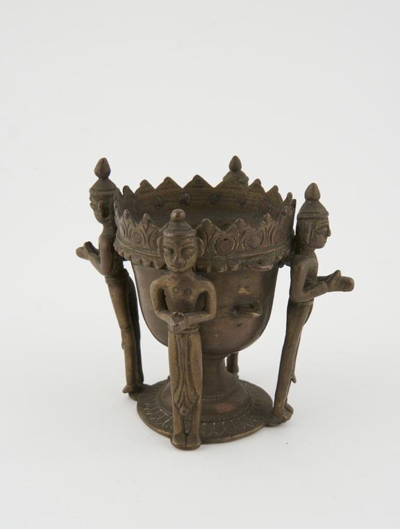 Chalice-like vessel with 4 attendant praying figures