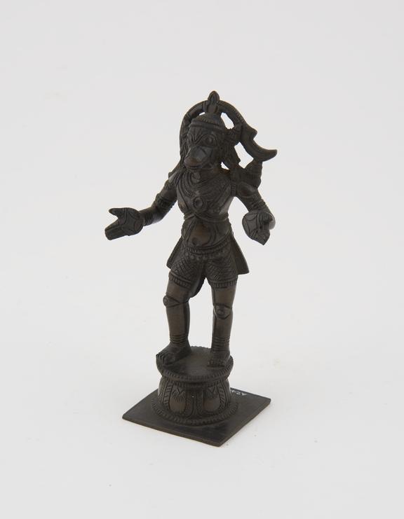 Bronze hindu statue of the monkey god, Hanuman, South Indian