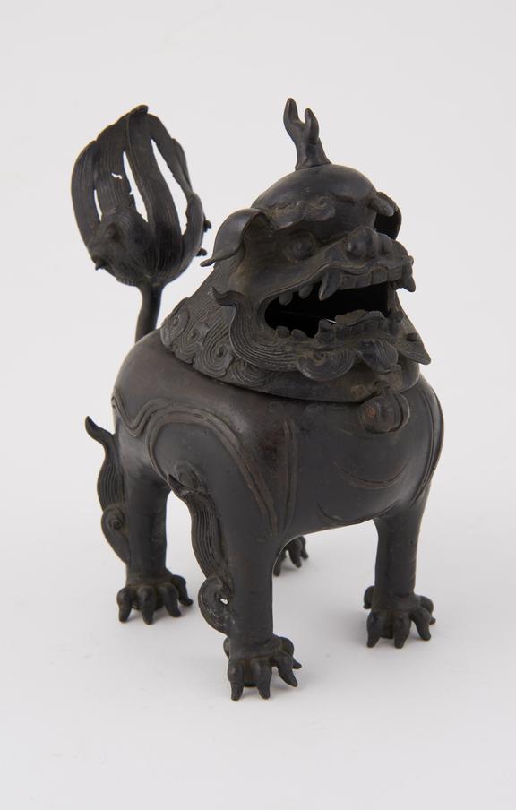 Bronze incense burner or lamp in the form of a Dog of Foes