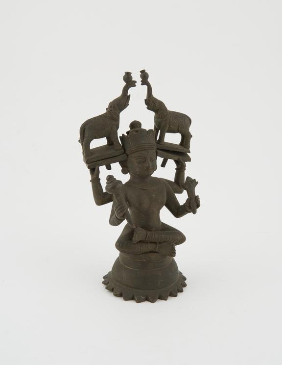 Brass statue of the hindu goddess Lakshmi, Indian, 1801-1900