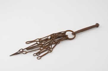Flail, iron, handle with links and blades