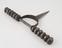 Steel dagger, blade at right angles to long handle, Indian