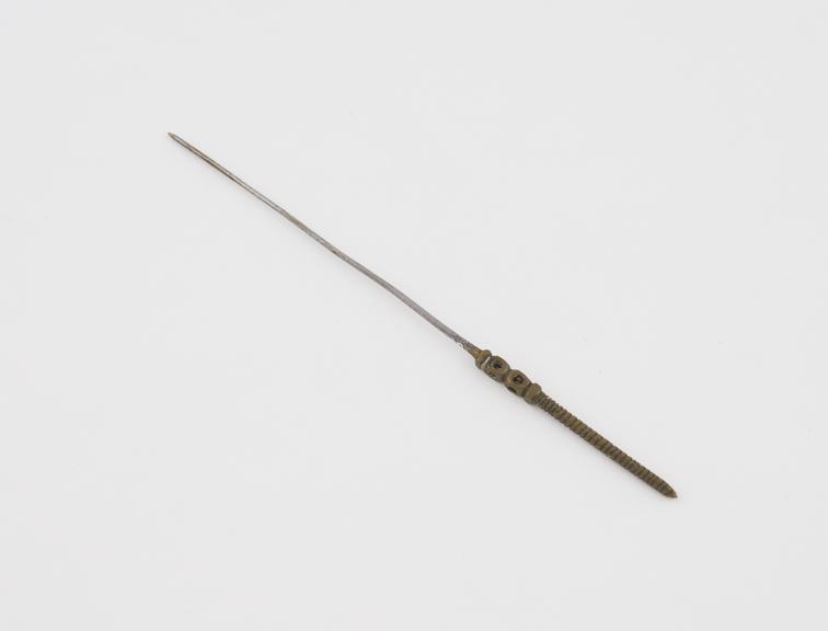 Acupuncture needle, steel and brass, 1700-1900