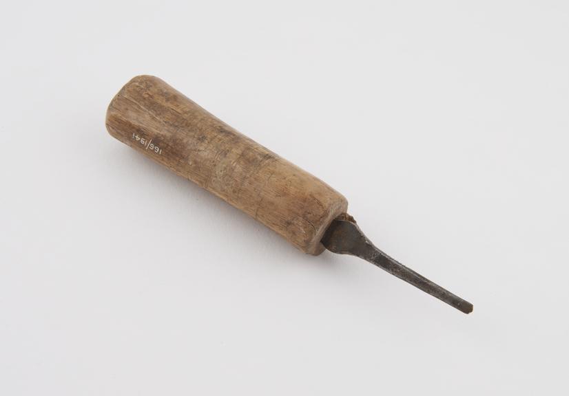 Iron trephining drill with wooden handle, Algerian, 1701-1925