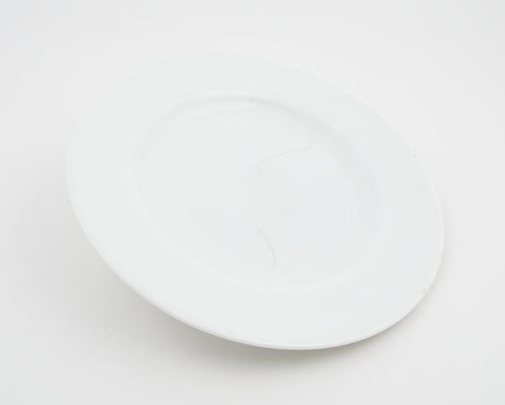 Bone china plate, glazed