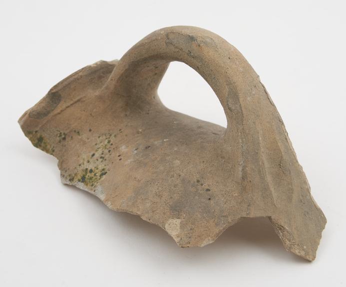 Jug handle found in medieval pottery kiln at Cheam