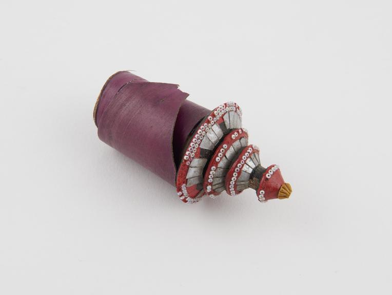 Bright ear ornament worn in enlarged lobe, Indian, 1851-1900