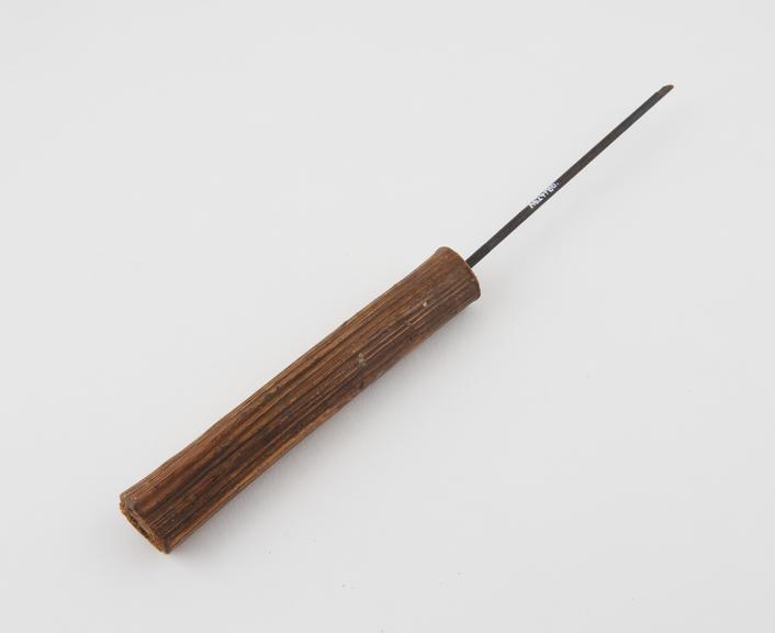 Iron probe with bamboo handle, tip broken, Tibetan, 1801-1925