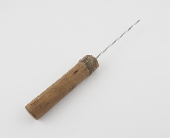 Steel probe with wooden handle, Tibetan, 1801-1925