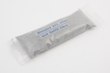 Aluminium 201 alloy-80wt% powder, blended with Safil ceramic fibre-20wt% powder