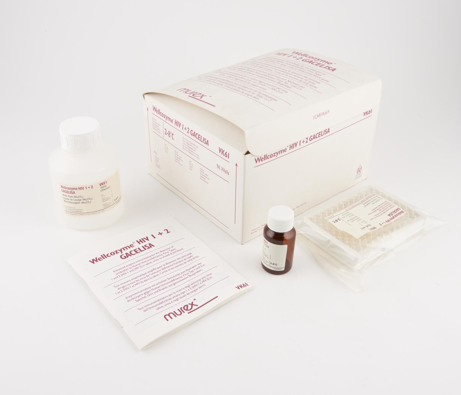 Kit, `Wellcozyme HIV 1+2 GACELISA' enzyme immunoassay, one of two