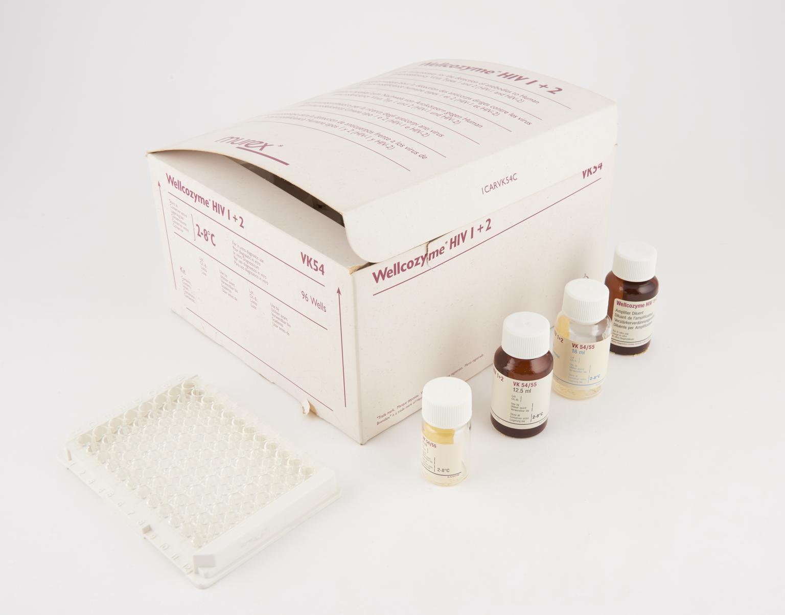 Kit,`Wellcozyme HIV 1+2' enzyme immunoassay, type VK54, one of two