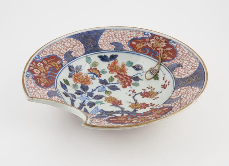 Barber's shaving bowl, porcelain, Japanese, 18th century