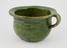 Chamber pot, green glazed earthenware, English, 1501-1700