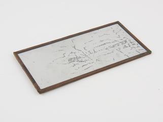 Mirror, rectangular, backed with simulated leather