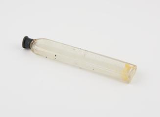Bottle, long, narrow, silver screw top