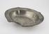 Barber's shaving bowl, pewter, oval-shaped well
