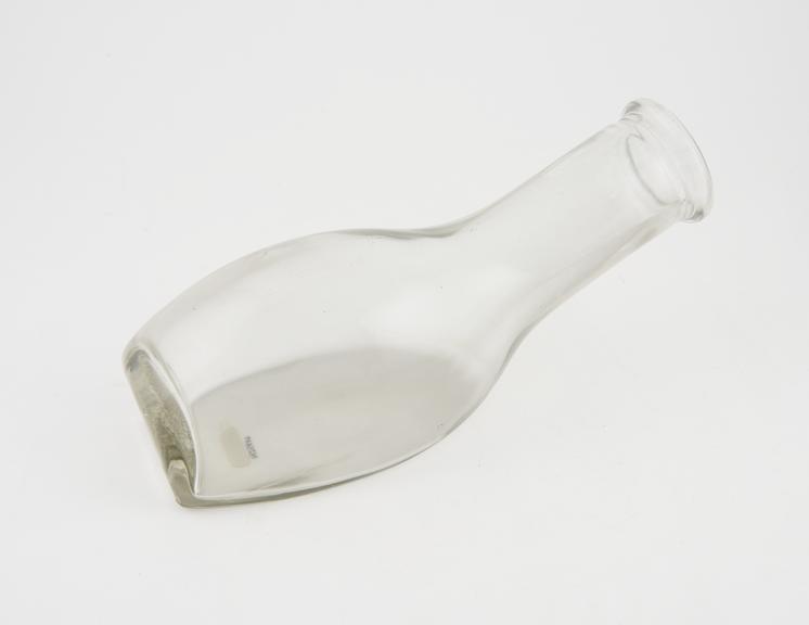 Glass, bottle-shaped male urinal, English, 1880-1960