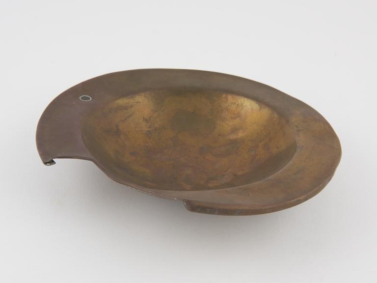 Brass barber's shaving bowl, English, 19th century