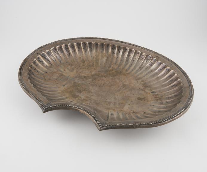 Silver plated barber's shaving bowl, English, 1751-1850