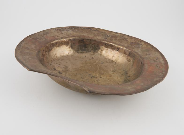 Silver plated barber's shaving bowl, Syrian, 19th century