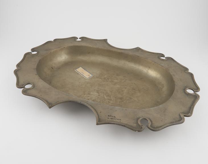 Silver plated barber's shaving bowl, French, 19th century