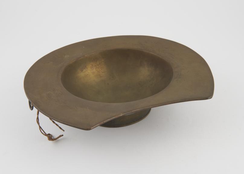 Brass barber's shaving bowl, English, 19th century