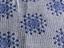 Sample of Jacquard-woven blue linen furnishing fabric with