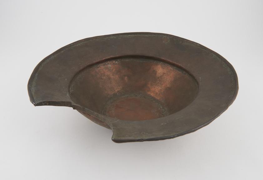 Barber's shaving bowl, copper, circular, North African